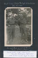 Thumbnail for P: Captain James S. Watt and Captain John A. Watt, "Jim and Jack on rest at Ainsy North of Caen, France," "Jack Watt, Capt., Stormont Dundas & Glengarry Highlanders was killed in action Sept, 17 1944"