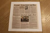 Thumbnail for A: Troops' departure on film, A: Monument idea had 'ripple effect'