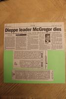 Thumbnail for A: Dieppe Leader McGregor dies, obituaries, 2007