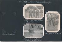 Thumbnail for P: "On rest - Anisy - France - July 16/1944", Maj. J. Peterson Capt. Jim Watt Capt. Jack Watt, Railway Stn. - Bretteville L'Orgilleuse - July 13/44, Jack + Maj. J. Stothart 