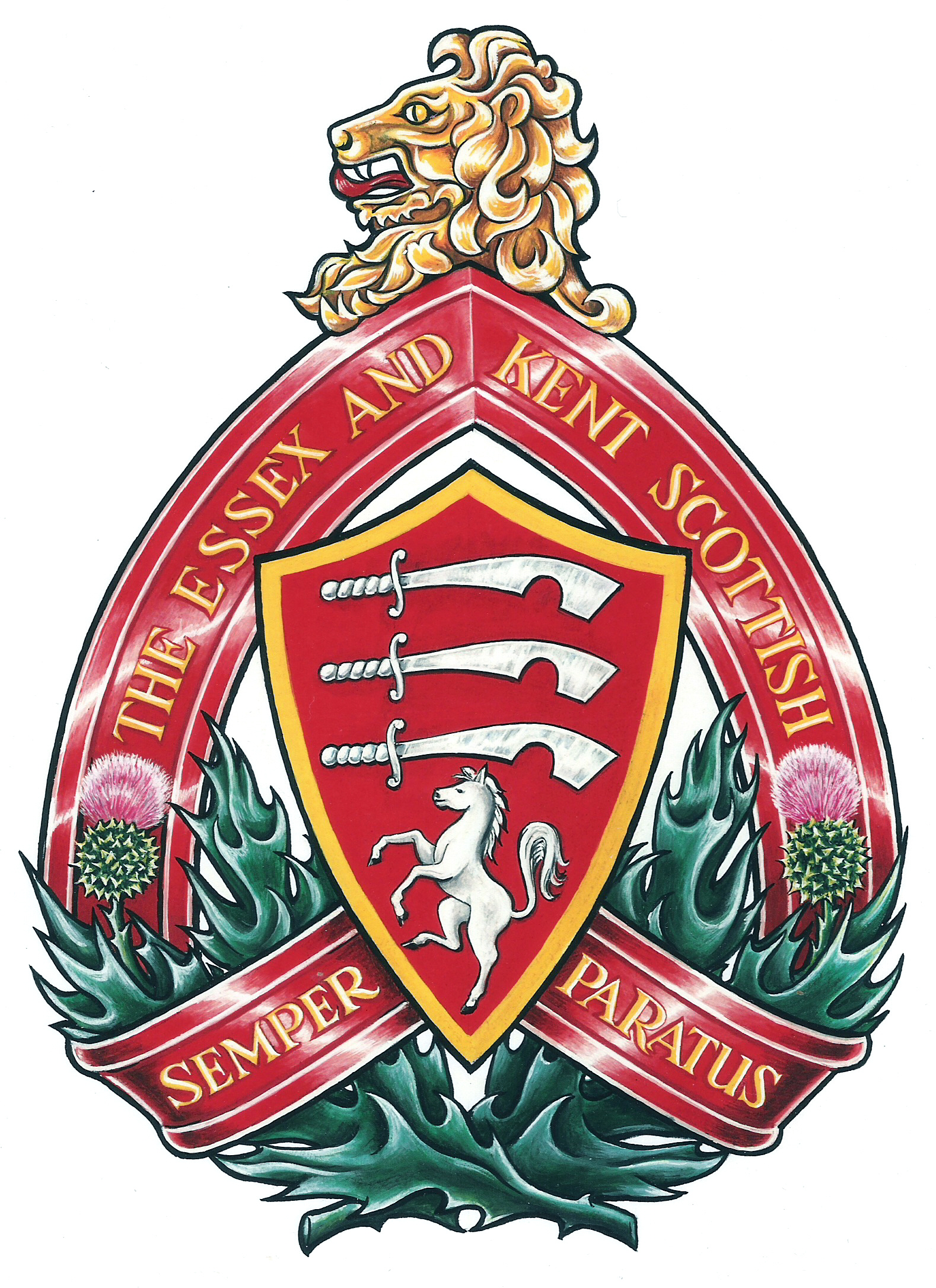 Hatbadge of The Essex and Kent Scottish