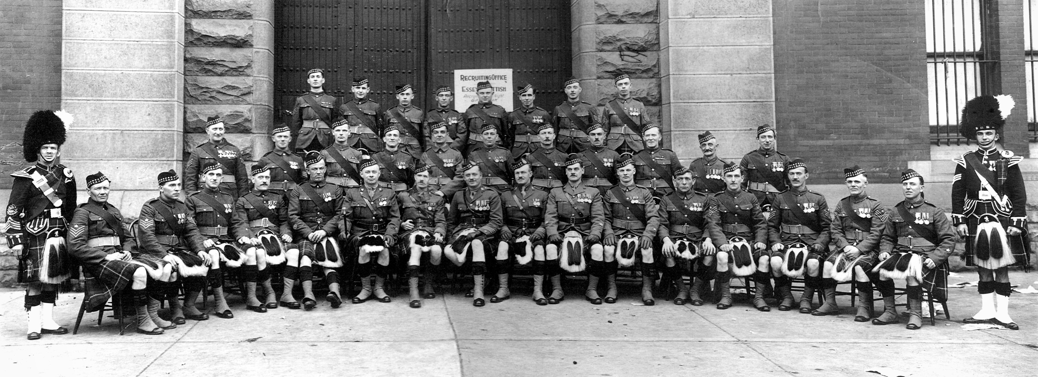 Warrant officers, staff sergeants and sergeants of The Essex Scottish soon after the name change from the Essex Fusiliers in 1927.  Photo courtesy of the family of the late Maurice Snook.